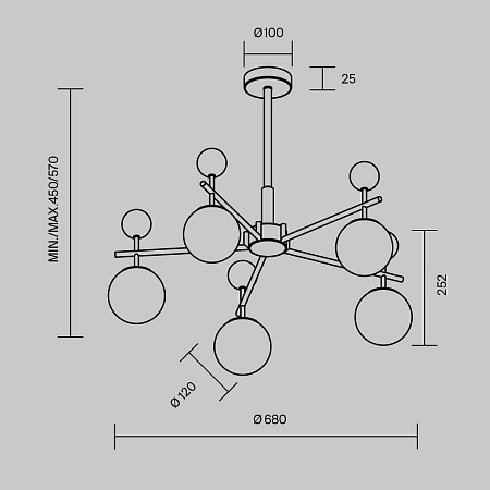 Люстра на штанге Maytoni Museo MOD436PL-05BS