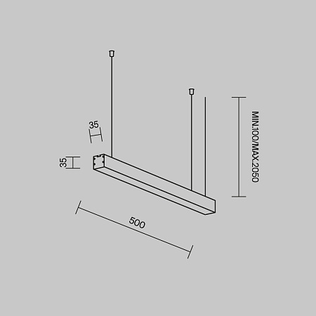 Линейный светильник светодиодный 4000К 500*35*35мм Maytoni LL312002