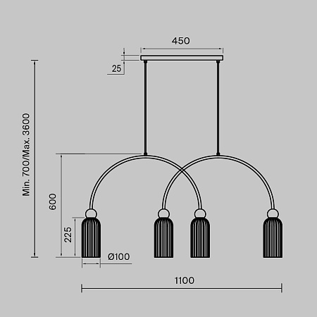 Люстра подвесная Maytoni Antic MOD302PL-04GR