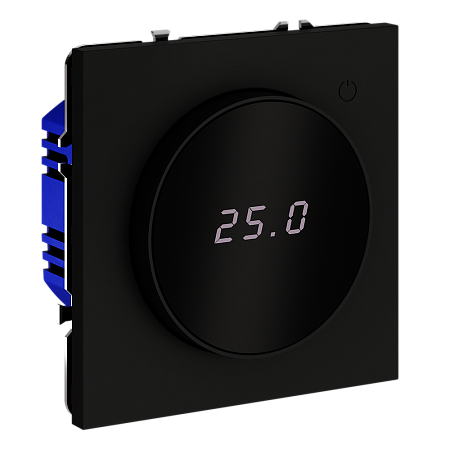 Терморегулятор электронный VOLTUM S70 с индикацией и датчиком, для теплого пола, (черный матовый) VLS070108