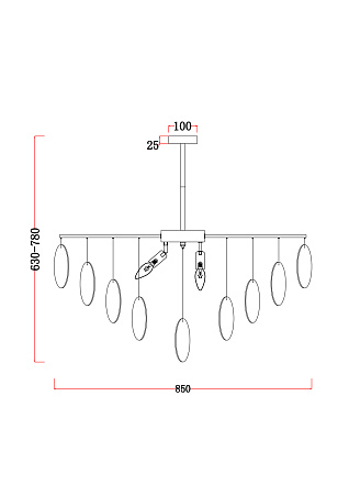 Люстра на штанге Freya Porto FR5104PL-08N