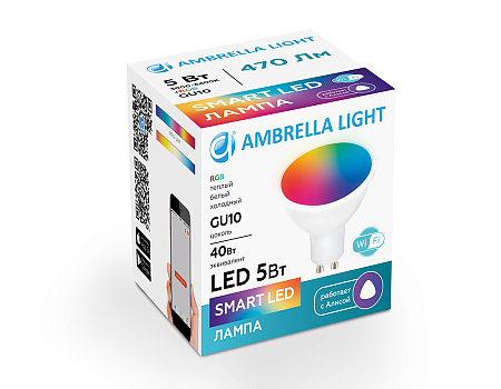 Светодиодная лампа Smart GU10 5W+RGB 3000K-6400K 207500