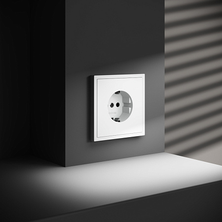 Розетка встраиваемая VOLTUM S70 с заземлением (белый матовый) VLS040102