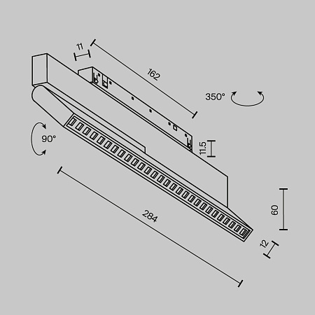 Трековый магнитный светодиодный светильник Maytoni Exility X Points Rot TR242-2-12W3K-B