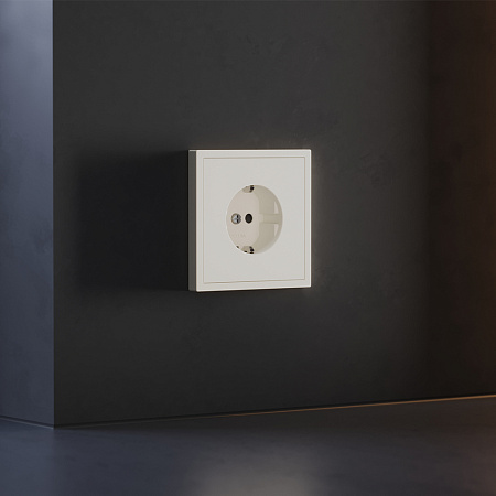 Накладка для розетки с заземлением и защитными шторками Voltum S70 (хлопок) VLS000713 Накладка для розетки с заземлением и защитными шторками Voltum S70 (хлопок) VLS000713