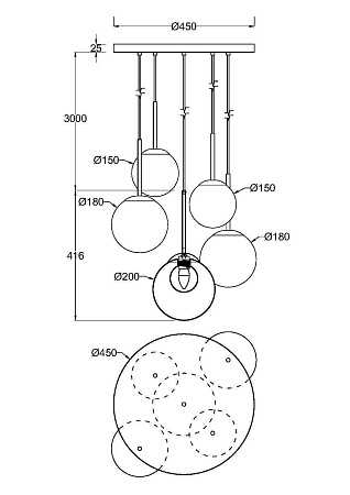 Люстра подвесная Maytoni Basic form MOD521PL-05G Люстра подвесная Maytoni Basic form MOD521PL-05G