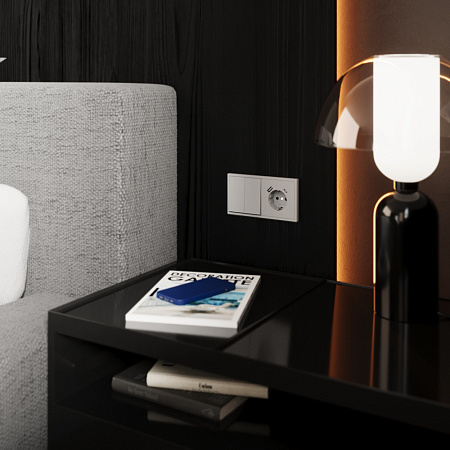 Выключатель двухклавишный перекрестный встраиваемый 10А Voltum S70 (белый) VLS020502