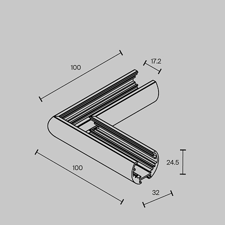 Угол для круглого низкопрофильного шинопровода Maytoni Exility TRAM034CL-R-41B Угол для круглого низкопрофильного шинопровода Maytoni Exility TRAM034CL-R-41B