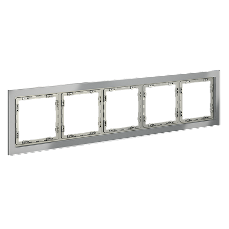 Рамка стеклянная VOLTUM S70 на 5 постов, (сталь, стекло) VLS110505 Рамка стеклянная VOLTUM S70 на 5 постов, (сталь, стекло) VLS110505