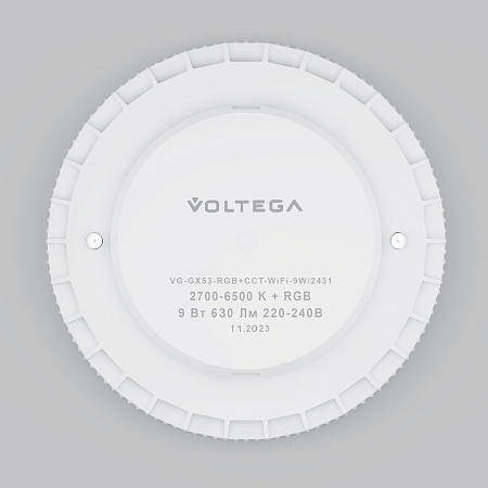 Лампа светодиодная GX53 9W 2700K 630Lm Voltega Wi-Fi bulbs 2431