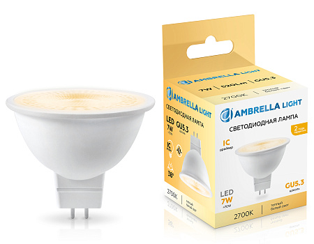 Лампа светодиодная MR16 7W GU5.3 2700K 38° Ambrella light 170713