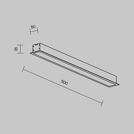 Линейный светильник светодиодный 4000К 500*50*35мм Maytoni LL313010