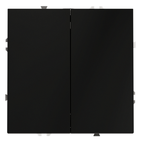 Выключатель встраиваемый VOLTUM S70 двухклавишный (черный матовый) VLS020108