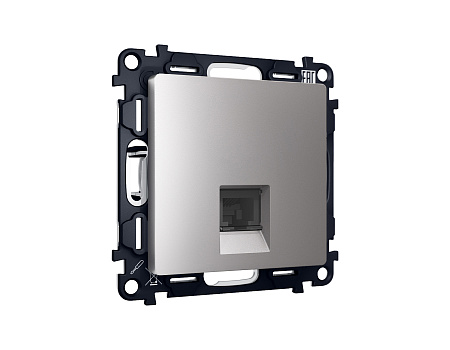 Комплект механизма компьютерной розетки RJ-45 (8P8C) CAT6A экранированной с автоматической защитной шторкой Ambrella Volt Alfa MA512005