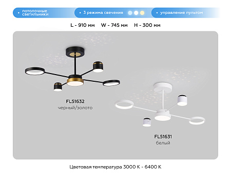 Люстра потолочная светодиодная COMFORT FL51632