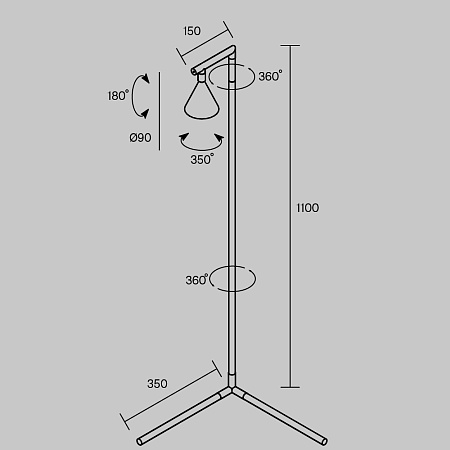 Торшер светодиодный Maytoni Stripe MOD489FL-L20B3K