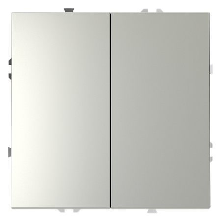 Выключатель встраиваемый VOLTUM S70 двухклавишный (сталь) VLS020105