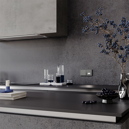 Выключатель встраиваемый VOLTUM S70 одноклавишный (титан) VLS010106