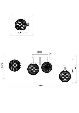 Люстра потолочная Freya Navel FR8016PL-06BBS