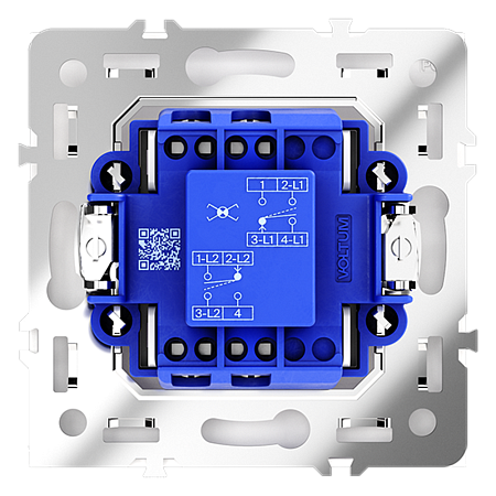Перекрестный переключатель встраиваемый VOLTUM S70 одноклавишный (белый глянцевый) VLS010501