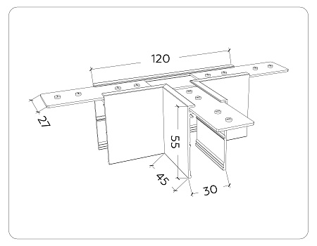 Коннектор Т-образный для накладного шинопровода Ambrella light Magnetic 220V GL1035