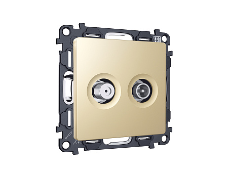 Комплект механизма розетки TV оконечной + SAT 5-862MHz 3.5dB/950-2150MHz 3.5dB Ambrella Volt Alfa MA613310