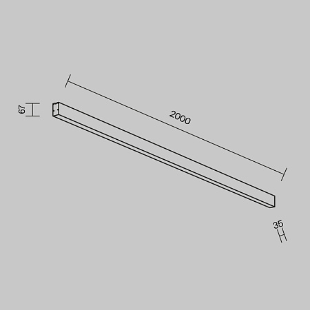 Линейный светильник светодиодный 3000К 2000*67*35мм Maytoni LL311047