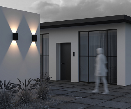 Уличный настенный светодиодный светильник Maytoni Drape O526WL-L20B3K
