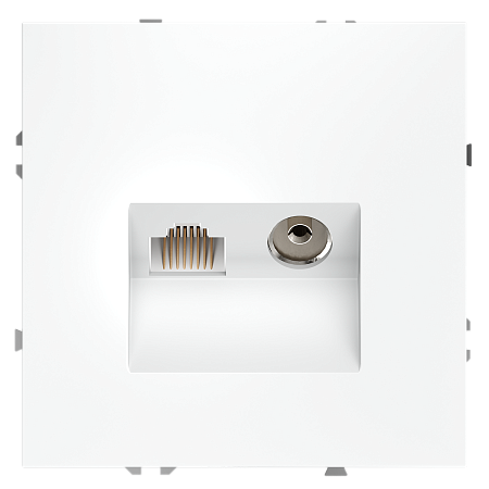 Розетка телевизионная встраиваемая TV+RJ45 кат. 6 Voltum S70 (белый матовый) VLS060702