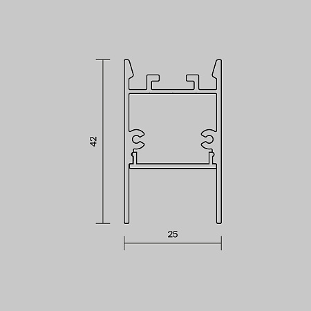 Алюминиевый профиль накладной-подвесной Maytoni ALM-2542-B-2M 633010 Алюминиевый профиль накладной-подвесной Maytoni ALM-2542-B-2M 633010