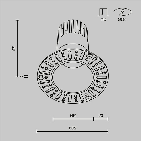 Светильник встраиваемый светодиодный Maytoni Dip DL120-10W-3K-TRS-W