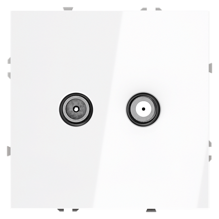 Розетка телевизионнная встраиваемая VOLTUM S70 оконечная TV+SAT, (белый глянцевый) VLS060401