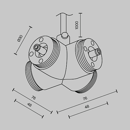 Х-образный вертикальный коннектор для системы с вводом питания Maytoni Shelf CA017TX-P-B