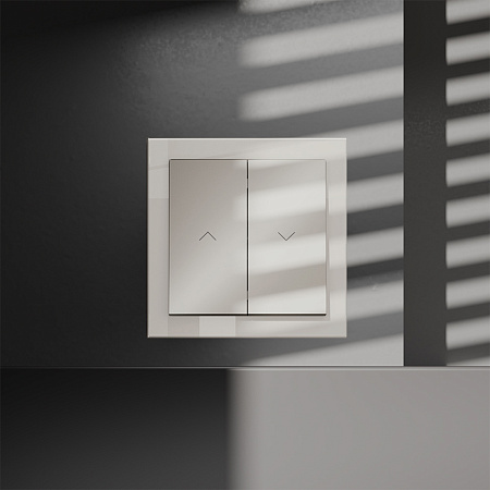 Выключатель двухклавишный встраиваемый для жалюзи 10А Voltum S70 (кашемир) VLS020703