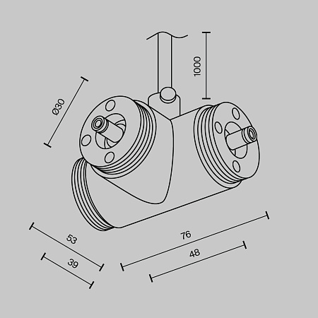 T-образный плоский коннектор для системы с вводом питания Maytoni Shelf CA015TC-P-B