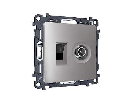 Комплект механизма розетки компьютерной + TV оконечной RJ-45 (8P8C) CAT6/50-870 MHz 1dB с автоматической защитной шторкой Ambrella Volt Alfa MA512510 Комплект механизма розетки компьютерной + TV оконечной RJ-45 (8P8C) CAT6/50-870 MHz 1dB с автоматической защитной шторкой Ambrella Volt Alfa MA512510