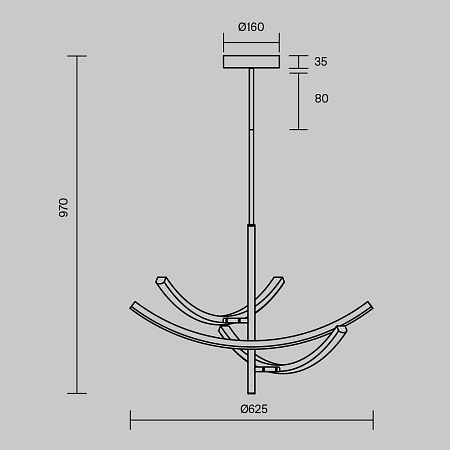 Люстра на штанге светодиодная Maytoni Wabi MOD428PL-L27BK Люстра на штанге светодиодная Maytoni Wabi MOD428PL-L27BK