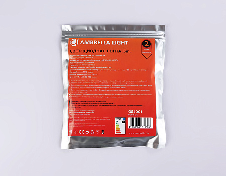 Светодиодная лента 14.4Вт/м 24V IP20 3000K Ambrella light ILLUMINATION GS4001