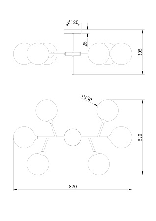 Люстра на штанге Freya Maddison FR5115PL-06BZ1