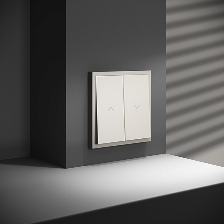 Выключатель двухклавишный встраиваемый для жалюзи 10А Voltum S70 (кашемир) VLS020703