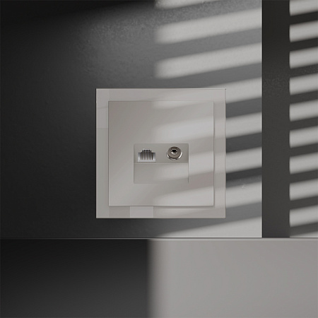 Розетка телевизионная встраиваемая TV+RJ45 кат. 6 Voltum S70 (кашемир) VLS060703 Розетка телевизионная встраиваемая TV+RJ45 кат. 6 Voltum S70 (кашемир) VLS060703