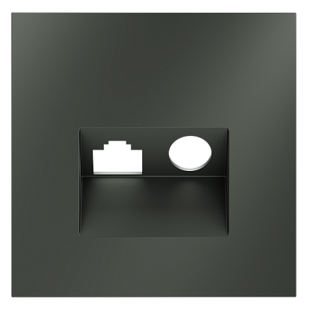 Накладка для розетки TV+RJ45 кат. 6 Voltum S70 (титан) VLS002706