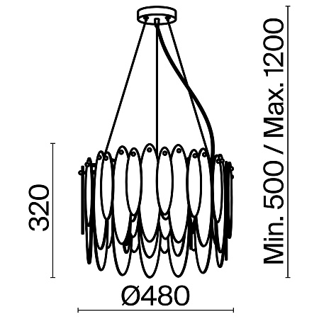 Люстра подвесная Freya Lucrecia FR5217PL-05FG Люстра подвесная Freya Lucrecia FR5217PL-05FG