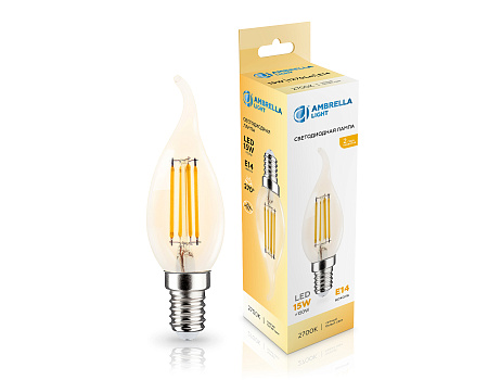 Лампа филаментная CF35 15W E14 2700K Ambrella light 351523