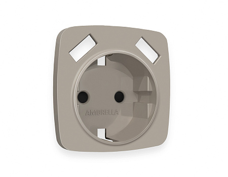 Лицевая панель для электрической розетки с/з со шторками 2USB A+A QUANT Ambrella Volt OMEGA OP3690