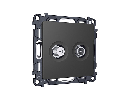 Комплект механизма розетки TV оконечной + SAT 5-862MHz 3.5dB/950-2150MHz 3.5dB Ambrella Volt Alfa MA913310