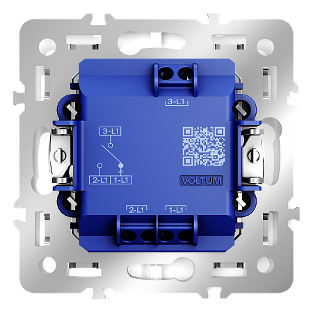 Выключатель двухклавишный встраиваемый для жалюзи 10А Voltum S70 (белый глянцевый) VLS020701