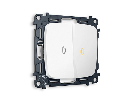 Комплект механизма 2-клавишного выключателя с подсветкой 3200K Ambrella Volt OMEGA MO124010 Комплект механизма 2-клавишного выключателя с подсветкой 3200K Ambrella Volt OMEGA MO124010