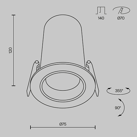 Светильник встраиваемый светодиодный Maytoni FOCUS LED DL125-L12-3K-W