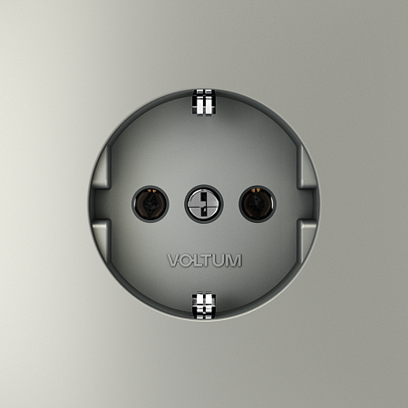 Розетка встраиваемая VOLTUM S70 с заземлением (сталь) VLS040105